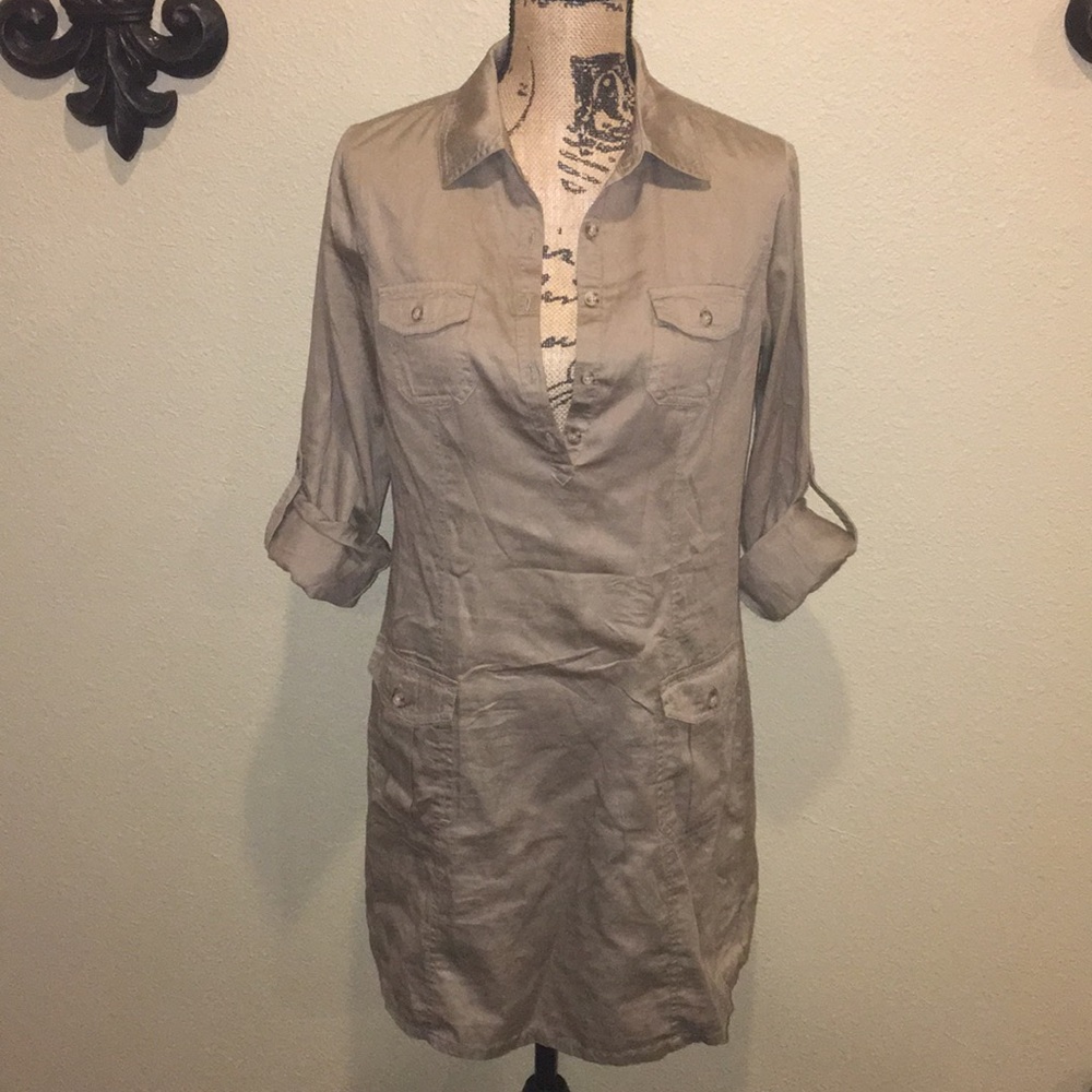 Old Navy khaki tunic / dress, super cute sz. Med